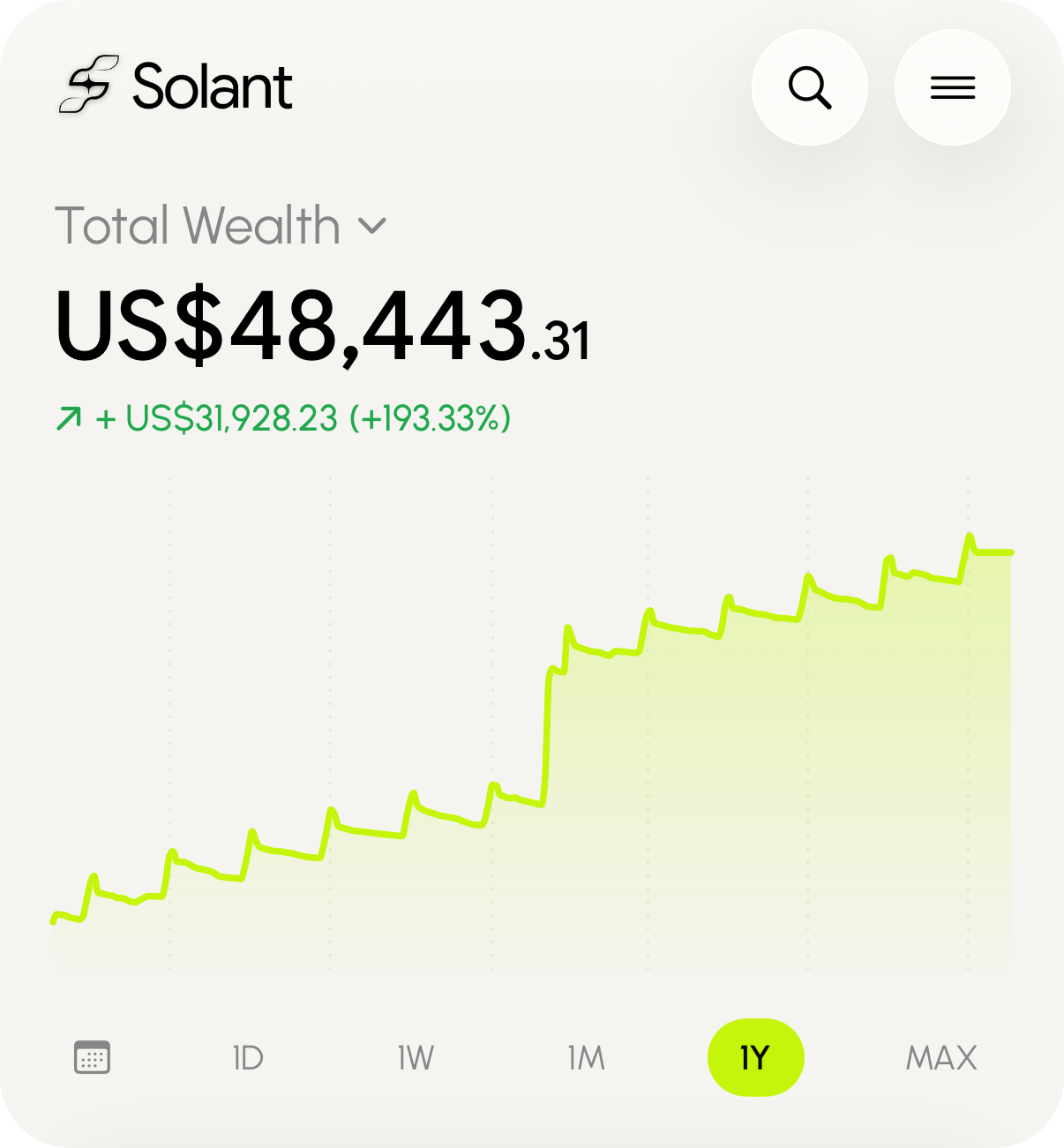 Solant premium minimalist app experience